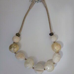 Chunky cream color statement necklace